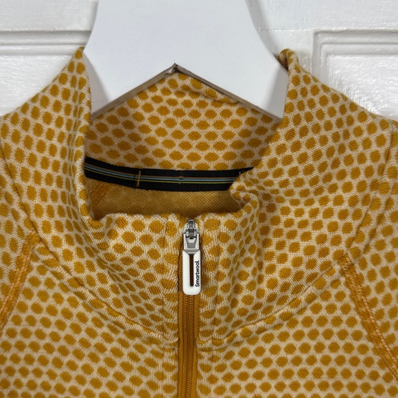 Smartwool Classic Thermal Zip Neck Base Layer Top In Honey Gold Dot W2215 Sz M - Picture 5 of 10